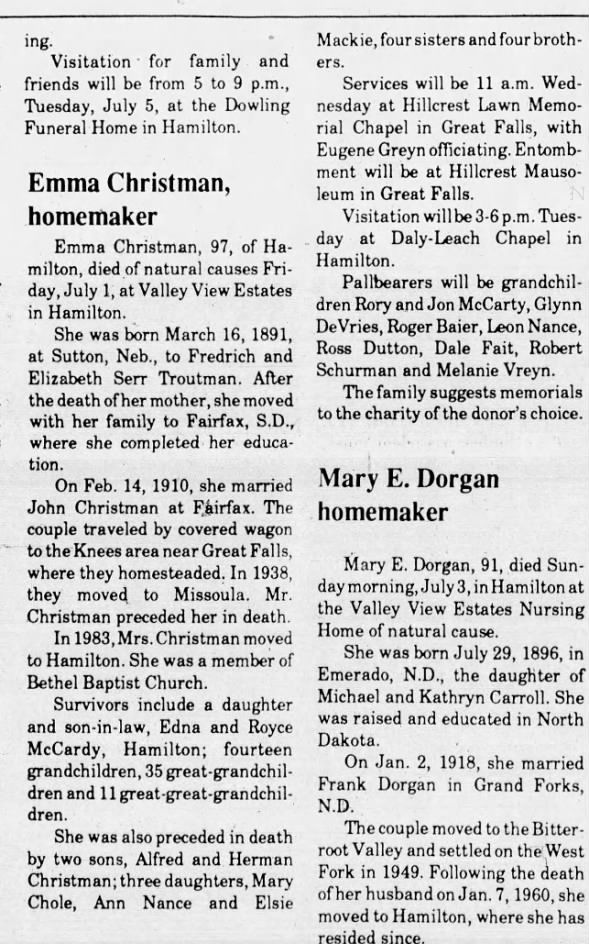 Clipping from Ravalli Republic